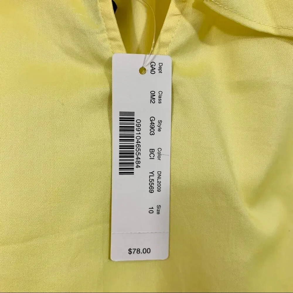 J. Crew Oxford Sleeveless Bow Tie Blouse Top Style G4903 NWT